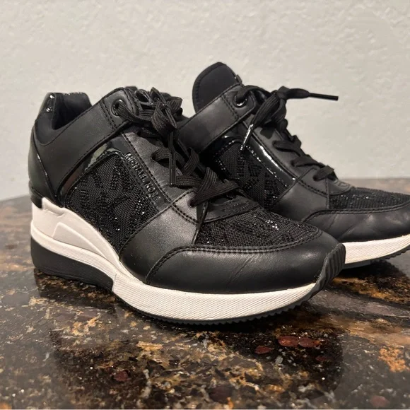 Michael Kors Black and White Lace-Up Sneakers - Picture 11 of 11